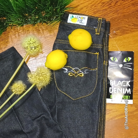 LEMON FIZZ Black WASH Denim Vintage Style Jeans for Girls NWT - Picture 13 of 13